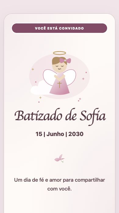 Miniatura do modelo Bautizo Acuarela Rosa