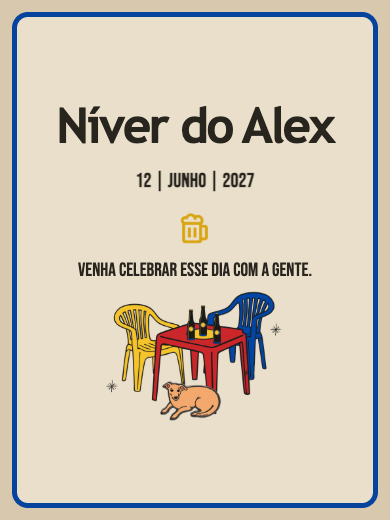 Convite digital de aniversário: Boteco