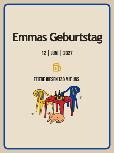 Digitale Geburtstagseinladung: Pub-Party