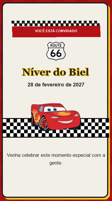 Miniatura do modelo Carros · Relâmpago McQueen
