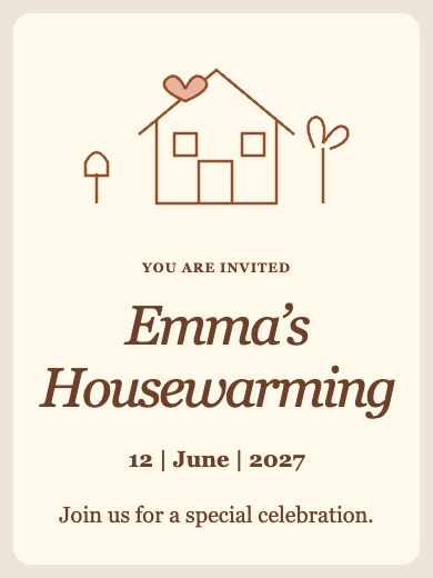 Digital invitation: A Home of Love — Housewarming & showers