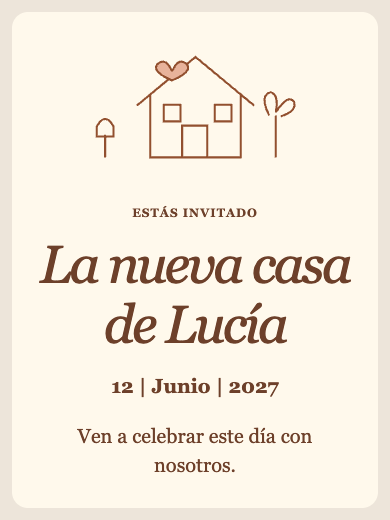 Invitación digital: Casa de Cariño — Casa nueva y despedidas