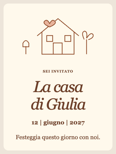 Invito digitale: Una casa d’amore — Nuova casa