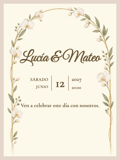 Invitación digital de boda: Arco de Orquídeas