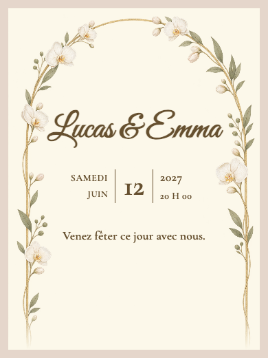 Invitation numérique: Arche d’orchidées — Événement religieux