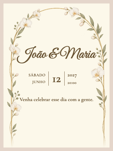 Convite digital de casamento: Arco de Orquídeas