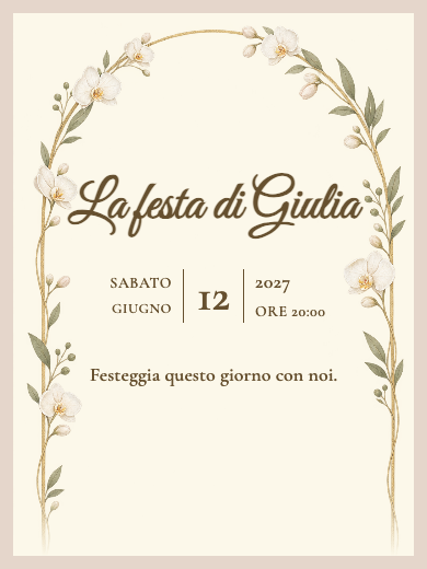 Invito digitale: Arco di orchidee — Festa lingerie