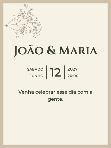 Convite digital de casamento: Botânico Natural