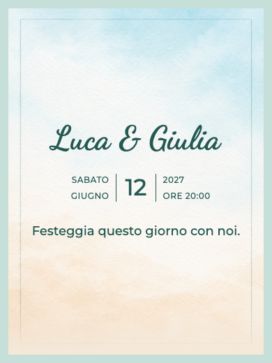 Invito digitale per anniversario di matrimonio: Brezza marina