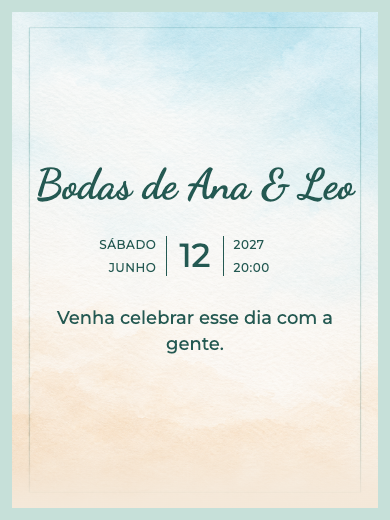 Convite digital de bodas: Brisa da Praia