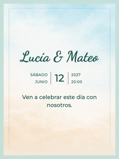 Invitación digital de boda: Brisa de la Playa
