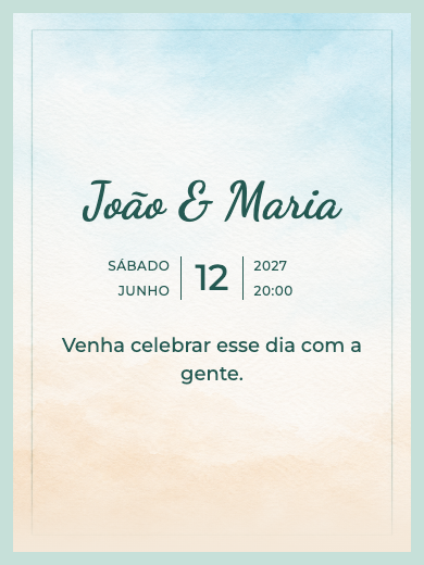Convite digital de casamento: Brisa da Praia
