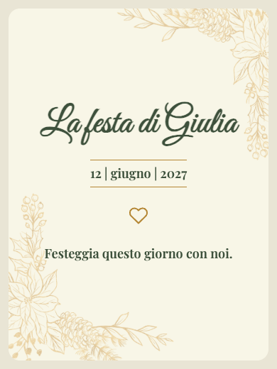 Invito digitale: Fiore dorato — Festa lingerie