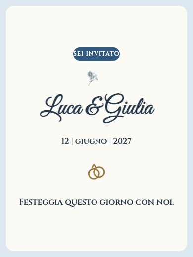 Invito digitale per anniversario di matrimonio: Floreale blu