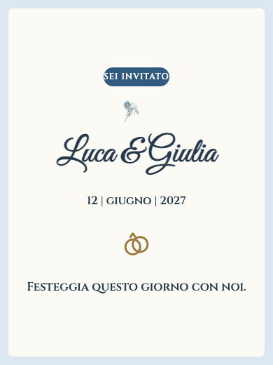 Invito digitale: Floreale blu — Evento religioso