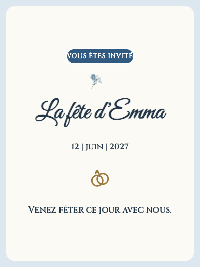 Invitation numérique: Floral bleu — Fête lingerie