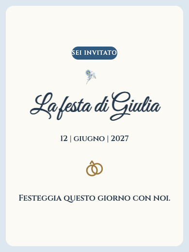 Invito digitale: Floreale blu — Festa lingerie