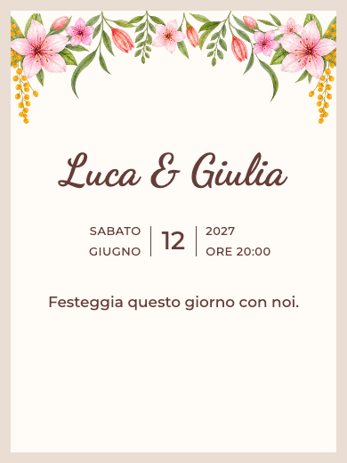Invito digitale: Fiori di primavera — Evento religioso