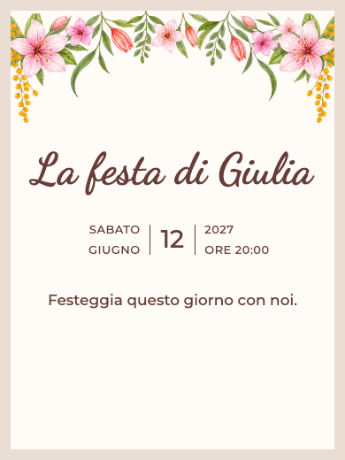 Invito digitale: Fiori di primavera — Festa lingerie
