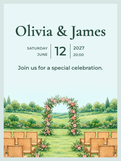 Digital wedding invitation: Garden of I Do