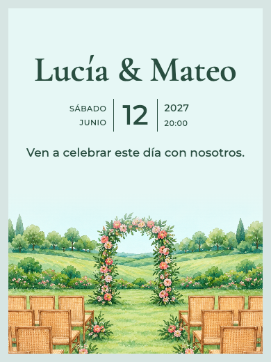 Invitación digital de boda: Jardín del Sí