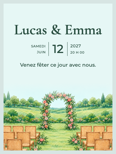 Invitation numérique: Jardin du oui — Fête lingerie