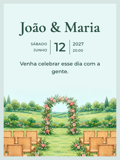 Convite digital de casamento: Jardim do Sim
