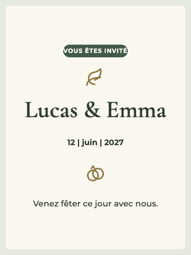 Faire-part de mariage numérique: Jardin d’oliviers