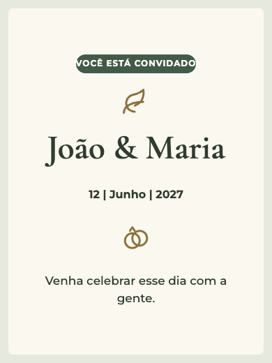 Convite digital de casamento: Jardim Oliva