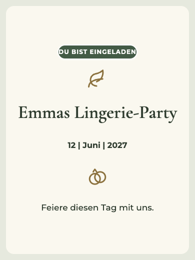 Digitale Einladung: Olivengarten — Lingerie-Party