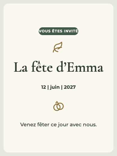 Invitation numérique: Jardin d’oliviers — Fête lingerie