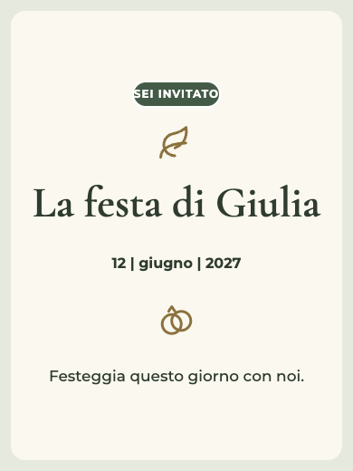 Invito digitale: Giardino d’ulivi — Festa lingerie