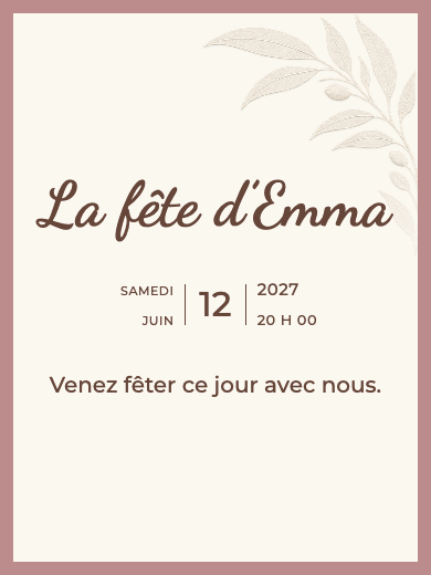 Invitation numérique: Lin et cuivre — Fête lingerie