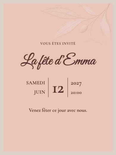 Invitation numérique: Rosé botanique — Fête lingerie