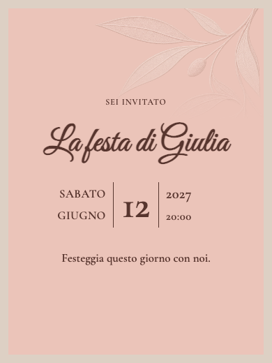 Invito digitale: Rosé botanico — Festa lingerie