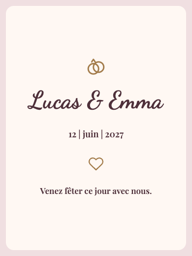 Modèle : invitation numérique interactive pour anniversaire de mariage: Rosé classique avec RSVP