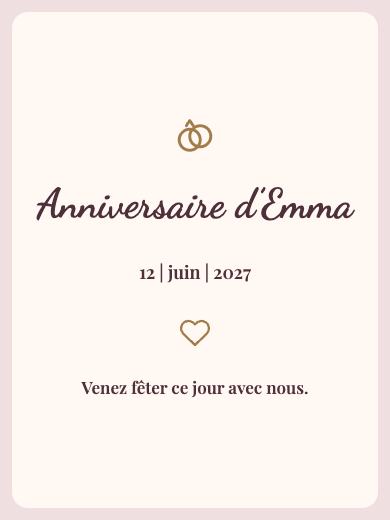 Invitation d’anniversaire numérique: Rosé classique
