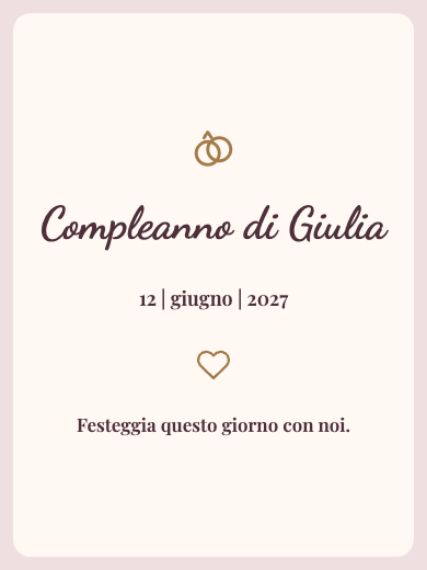 Invito digitale di compleanno: Rosé classico