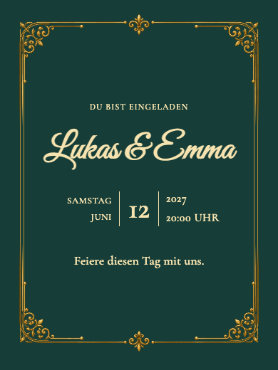 Digitale Einladung zum Hochzeitstag: Imperial