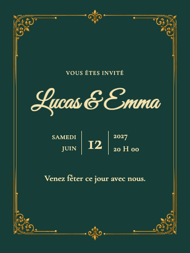 Invitation numérique pour anniversaire de mariage: Impérial
