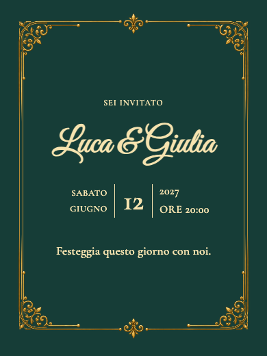 Invito digitale per anniversario di matrimonio: Imperiale