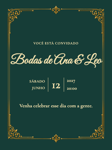 Convite digital de bodas: Imperial