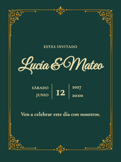 Invitación digital de boda: Imperial