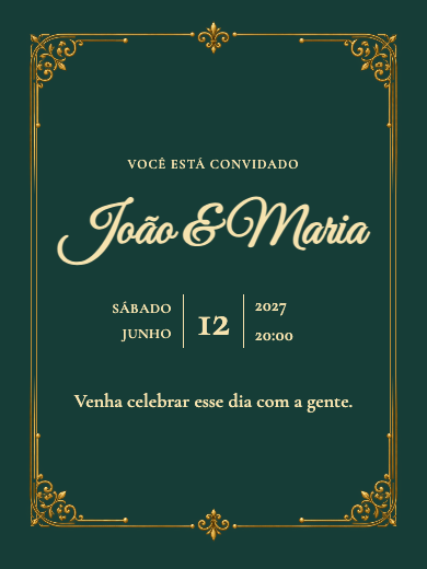Convite digital de casamento: Imperial