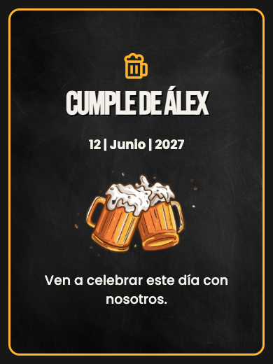 Invitación digital de cumpleaños: Celebración con Cerveza
