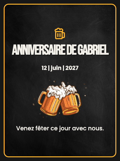 Invitation d’anniversaire numérique: Fête de la bière