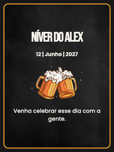 Convite digital: Cerveja — Churrasco