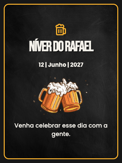 Modelo de convite digital interativo de aniversário masculino: Cerveja com RSVP