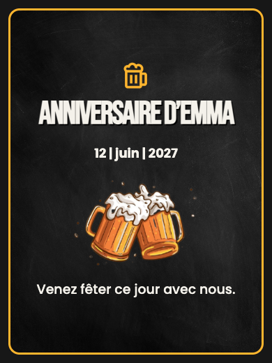 Invitation d’anniversaire numérique: Fête de la bière