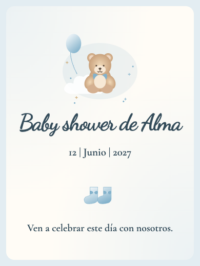 Invitación digital de baby shower: Baby Shower Acuarela Azul